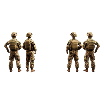 Soldiers in Tactical Gear Standing Together in Military Formation png