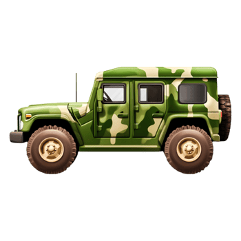 Military Off-Road Vehicle with Camouflage Design for Adventure Use png