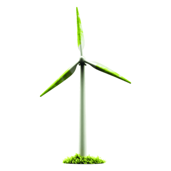 Green Energy Concept with Isolated Wind Turbine on Grass Base png