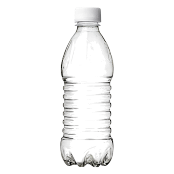 Clear Plastic Water Bottle with Cap, Isolated on Black Background png