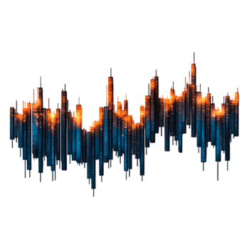 Vibrant Sound Wave Visualization with Abstract Color Gradient Effects png