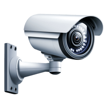 High-Resolution Security Camera on White Wall for Surveillance Use png