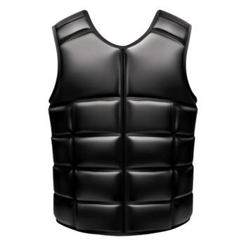 Black Tactical Vest with Padded Sections for Protection and Gear png