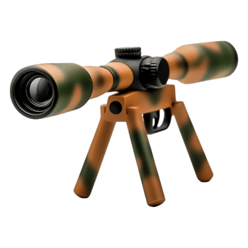 High-Detail Hunting Scope with Adjustable Magnification and Stand png