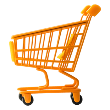 Bright Orange Shopping Cart for Retail and Grocery Store Use png
