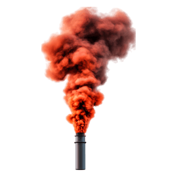 Dramatic Red Smoke Emanating From Industrial Chimney Stack png