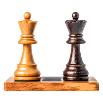 Wooden Chess Kings on a Board Symbolizing Strategy and Competition png