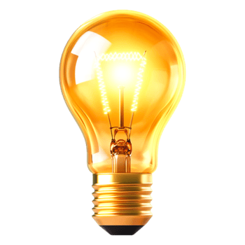 Vintage Light Bulb with Warm Glow Illuminating a Dark Space png