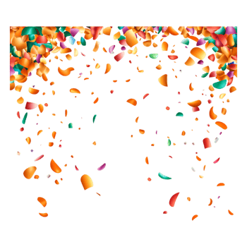 Colorful Confetti Falling on a Black Background for Celebration Events png