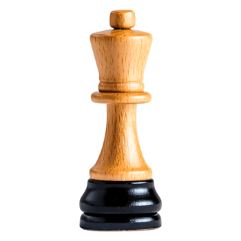 Elegant Wooden Chess King Piece on Isolated Background png