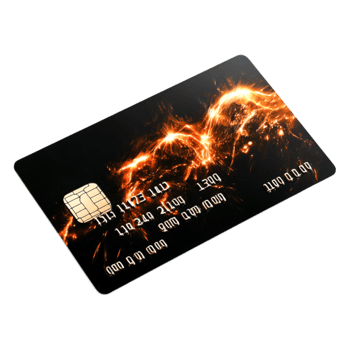Abstract Image of Credit Card with Fiery Background Design png