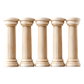 Classic White Columns in a Row Against a Clean Background png