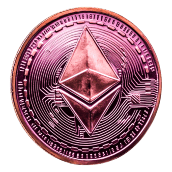 Ethereum Cryptocurrency Coin with Circuit Design and Digital Theme png
