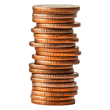 Stacked Coins in a Vertical Arrangement png