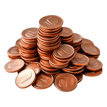 Stacked Coins in a Neat Pile on a Smooth Surface png