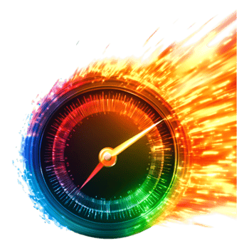 Colorful Speedometer with Dynamic Flames and Vivid Motion Effect png
