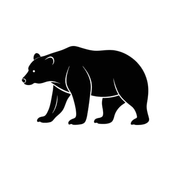 A black bear silhouette on a white background vector