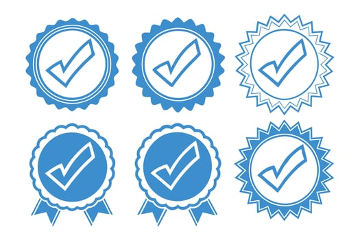 Set of Quality Check Badges and Icons vector