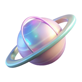 stunning contemporary Iridescent 3D Planet Render high quality png