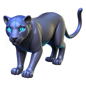 Stylized 3D Panther Illustration png