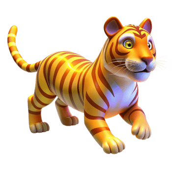 stunning classic Cute Cartoon Tiger 3D Render high resolution png