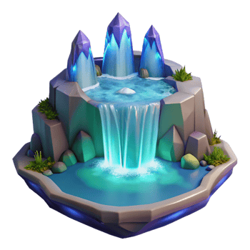 elegant artistic Enchanted Waterfall 3D Render 4K png
