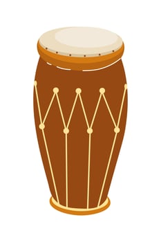Traditional drum showcased in a bright artistic illustration vector