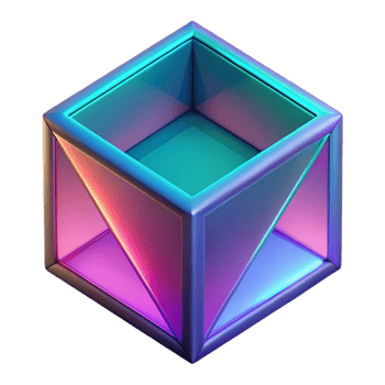 3D Render Colorful Geometric Box png