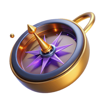 beautiful modern Golden Compass 3D Illustration professional png