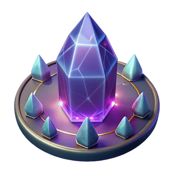 stunning abstract Glowing Crystal 3D Render high quality png