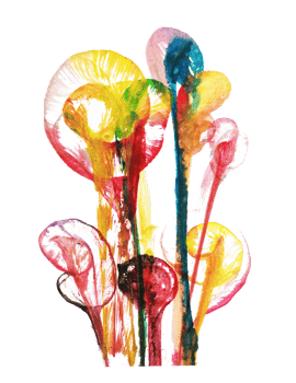 Art watercolor flowers painting and make graphic . png