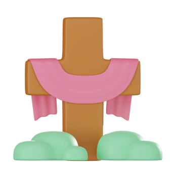 3D rende, Easter Cross Symbolizing Faith, Icon Illustration png