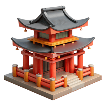 3D Render of Asian Temple png