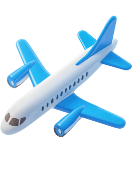 Blue and White Airplane Illustration png