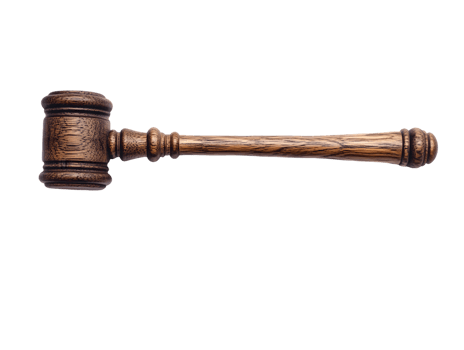 Brown Wooden Gavel on Transparent Background png