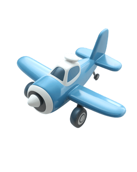 Light Blue Cartoon Airplane on Transparent Background png