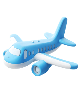 Light Blue Cartoon Airplane Illustration png