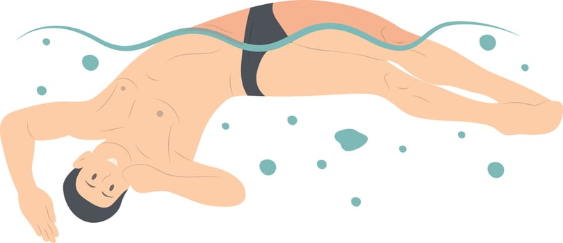 Swimming Man Illustration on White Background vector