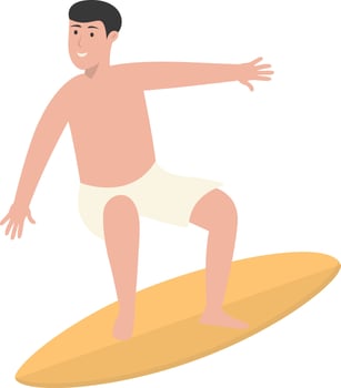 Illustration of People Surfing Activities with Flat Cartoon Design vector