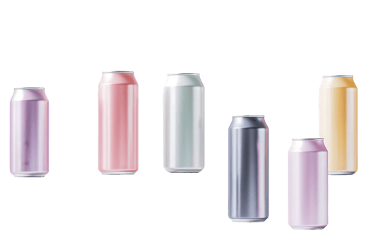 Pastel Aluminum Cans on Transparent Background png