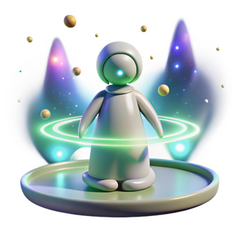 3D Render Astronaut in Space png