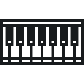 Piano pixel icon. 8 bit piano. Music icon png