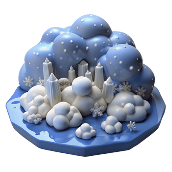 Winter Cityscape 3D Render png