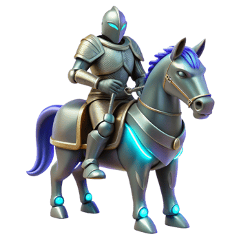 3D Illustration Futuristic Knight on Horseback png