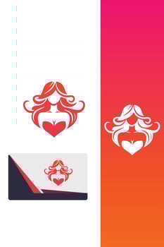 Flamingo Princess Glow Logo Design vector