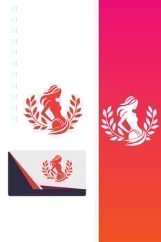 Sunset Flaminine Girl Logo vector