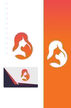 Pink Wing Flaminine Girl Logo vector