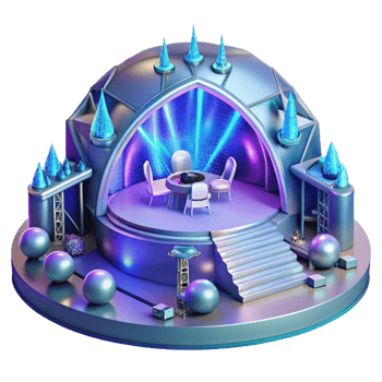 Futuristic Stage 3D Render png