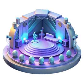 3D Concert Stage Illustration png