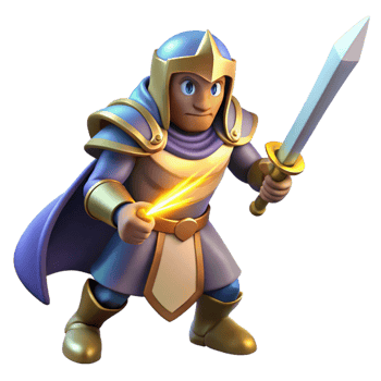 3D Illustration of a Brave Fantasy Knight in Regal Armor, Wielding a Shining Sword and Embracing Magical Power png